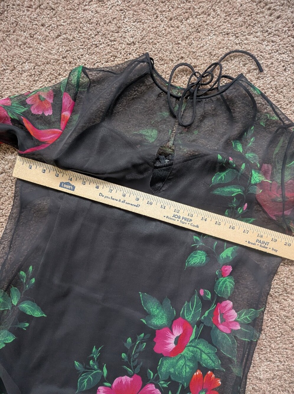 Miss Elliette Vintage Sheer Floral Long Sleeve Maxi Dress Rare Medium - Picture 10 of 12